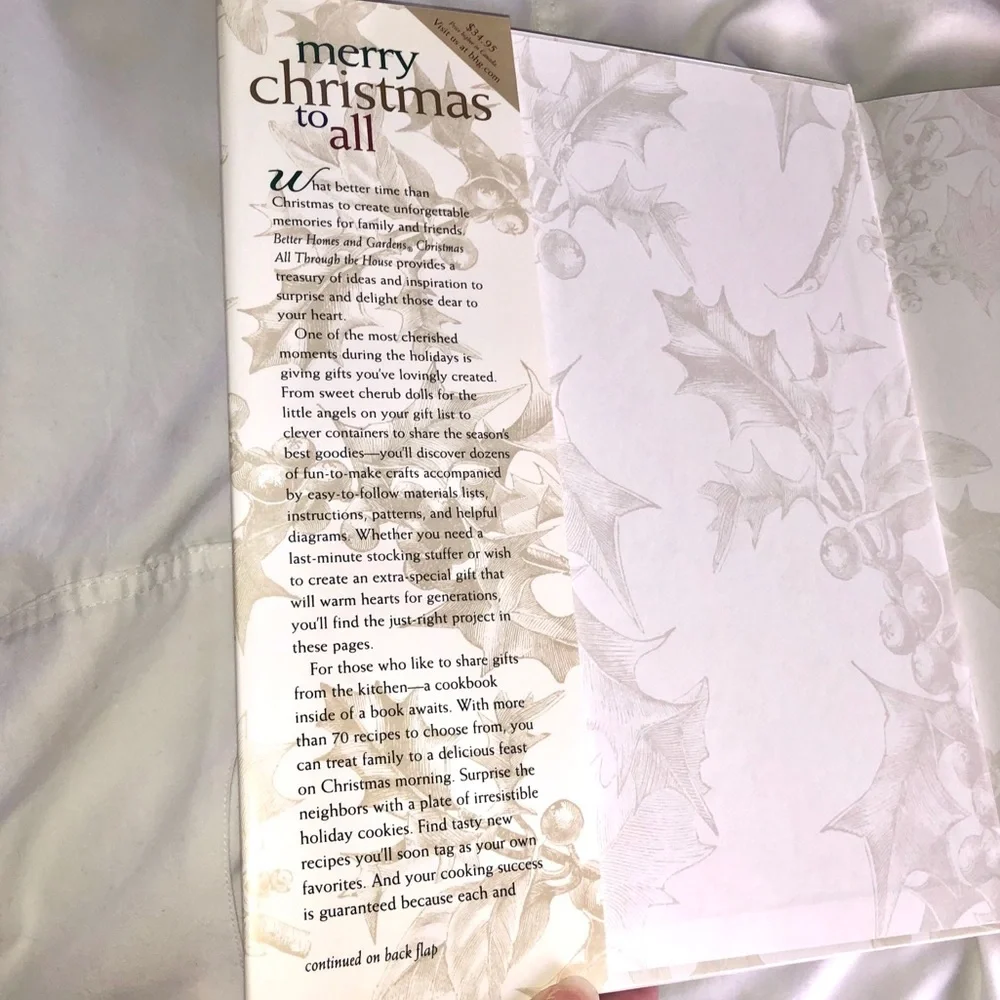 CHRISTMAS ALL THROUGH THE HOUSE HARDCOVER BOOK and COOKBOOK